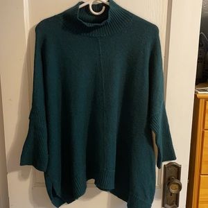 LOFT Outlet soft poncho sweater with 3/4 length sleeves